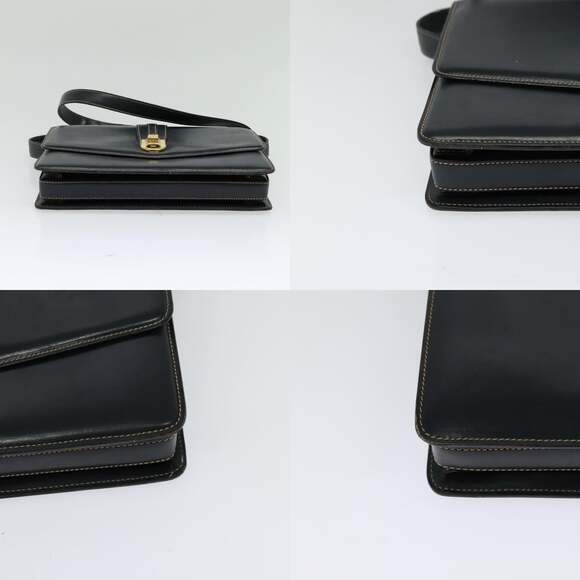 GUCCI Shoulder Bag Leather Navy Gold - Picture 10 of 13